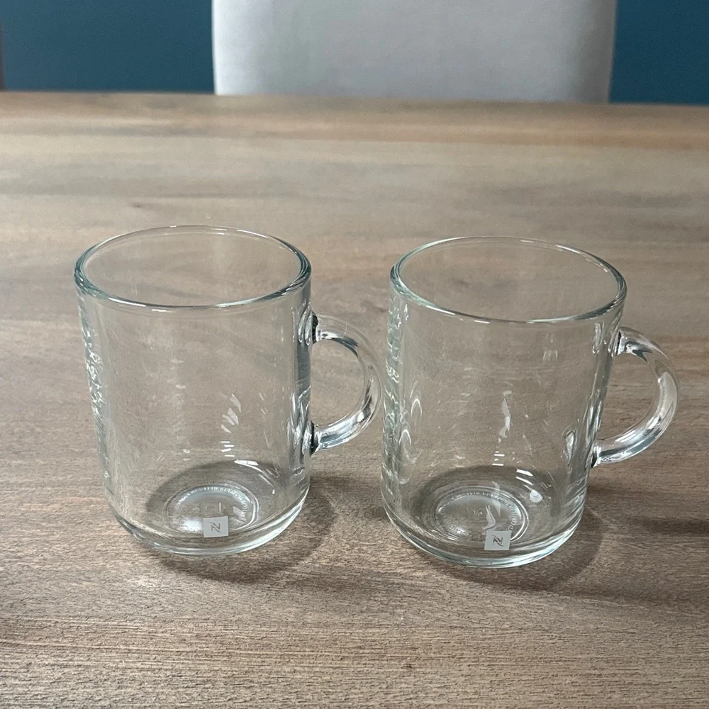 Nespresso Transparent Glass Mugs -Set of 2 brand new in box - Picture 2 of 2